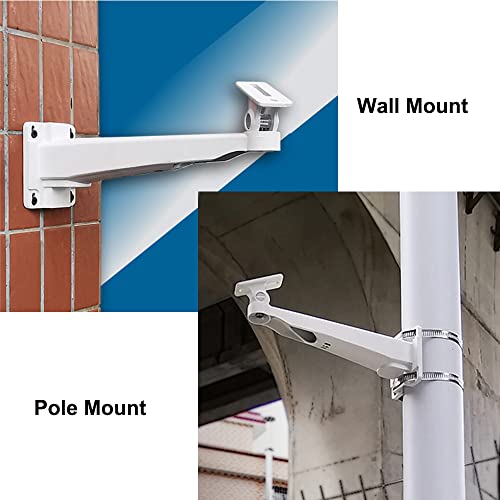 CCTV Security Wall Pole Mounting Loop Bracket,27cm Long Arm Support Monitoring Pole Hoop Bracket Surveillance Camera Wall Mounted/Pole Mounted for CCTV Security Camera PTZ Dome