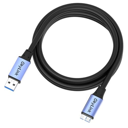 OkyLink USB 3.0 A to Micro-B Cable, Male to Male, 5Gbps 10ft | 3M, 3.2 Gen 1, for External Hard Drive HDD SSD - color: Gray USB3.0, size: 10ft (3m)