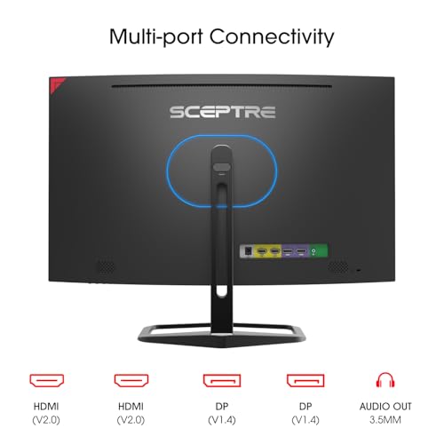 Sceptre 27-Inch Curved Gaming Monitor, FHD 1080p, 240Hz, 1500R, DisplayPort & HDMI x2, Built-in Speakers, Machine Black (C275B-FWT240 Series, 2026) - style: 2026 27" Curved 240Hz