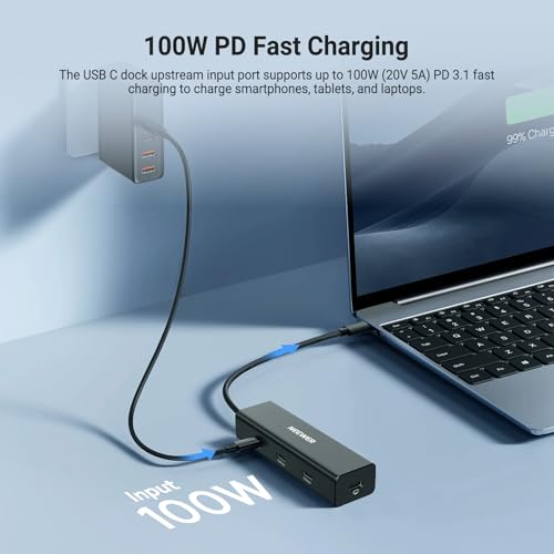 NEEWER USB C Hub Dock with Cold Shoe Mount, 4 in 1 USB 3.1 Gen2 Extender Multiport Adapter Dongle 100W PD Charging 10Gbps 4K 60Hz Compatible with iPhone iPad Mac Android Laptop Field Monitor, PS030E