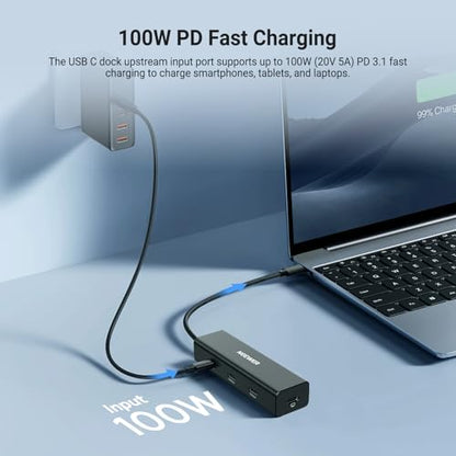 NEEWER USB C Hub Dock with Cold Shoe Mount, 4 in 1 USB 3.1 Gen2 Extender Multiport Adapter Dongle 100W PD Charging 10Gbps 4K 60Hz Compatible with iPhone iPad Mac Android Laptop Field Monitor, PS030E