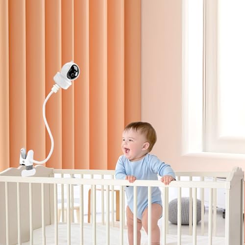 Baby Monitor Mount Holder for HelloBaby HB6550/HB65/HB6550pro/HB66/HB248/HB40/HB6339/HB6351, Momcozy BM01/BM03/BM04, Blemil BL9064-2/BL9052, ANMEATE SM935E/SM650,nooie IPC100, 16" Clip Mount - color: Silver