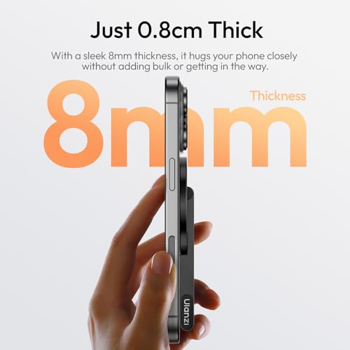 ULANZI MA60 Magnetic Phone Tripod Stand for iPhone - Aluminium Smartphone Mini Tripod Pocket Cell Phone Stand N52 Strong Magnet Quick Mount Compatible with iPhone17 16 15 14 13 12 Series, Black - color: BLACK
