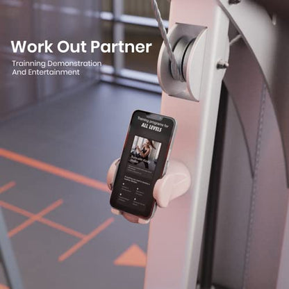 MiiKARE Gym Phone Holder - Magnetic, 360 Rotating, Home & Workout Essentials - Pink - color: Pink