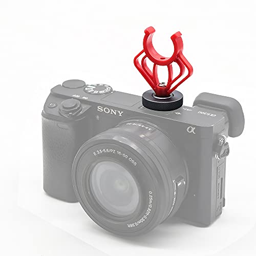 2PCS On Camera Microphone Shock Mount Holder Bracket Brackets 1/4'' Screw Female Mount for RODE VideoMicro,MM1,VXR10,MCM-1,M80 Mini Cardioid Shotgun Microphone,Aluminium Base - size: M1