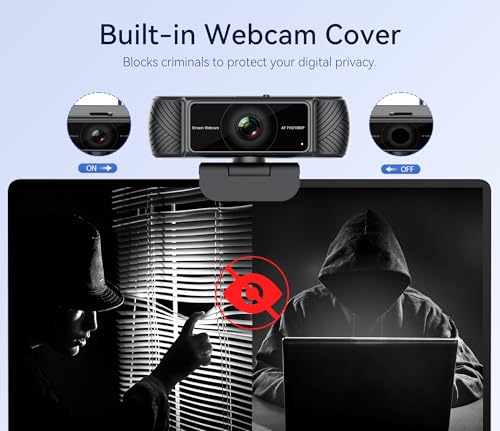 Streaming Webcam for PC, 1080P Computer Web Camera with Microphone | Built in Privacy Cover, AutoFocus, Auto Light Correction, Plug and Play, USB HD Web Cam for Laptop, Desktop, Mac, Zoom