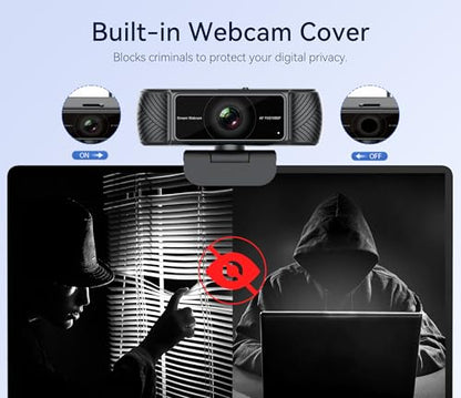 Streaming Webcam for PC, 1080P Computer Web Camera with Microphone | Built in Privacy Cover, AutoFocus, Auto Light Correction, Plug and Play, USB HD Web Cam for Laptop, Desktop, Mac, Zoom