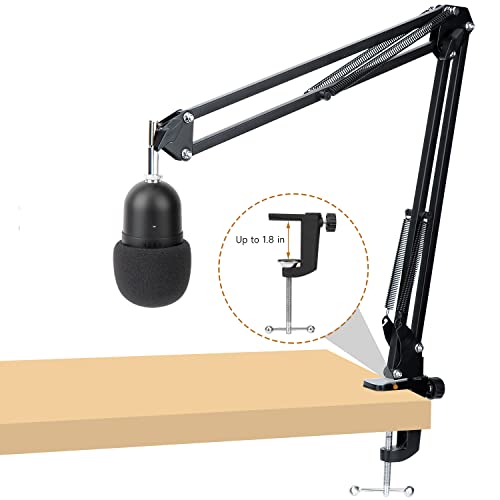 For Razer Seiren Mini Boom Arm - Mic Stand with Reduce Wind Noises Mic Foam Cover, 3/8" to 5/8" Adapter Compatible with Most Microphone - color: Rz Mini Stand