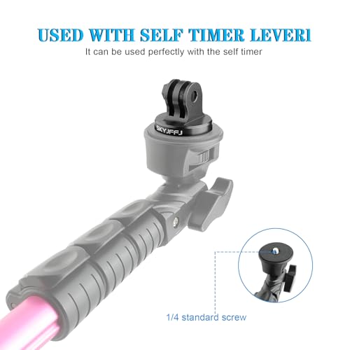 Aluminum Tripod Adapter Attachment Bolt Adapter for Monopod Mount with Aluminum CNC Thumbscrew Compatible Gopro Hero 13 12 11 10 9 8 DJI Osmo Insta360 AKASO and Other Action Camera - color: BLACK