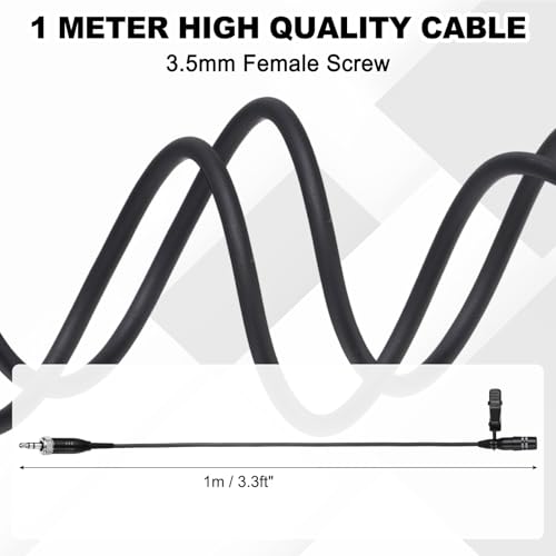 MECCANIXITY Lavalier Lapel Microphone, 3.5mm Female Screw Plug Condenser Collar Microphone 1m Wired Unidirectional Condense Mini Lapel Mic for Presenters Musicians Actors - style: 3.5mm Female Screw Plug