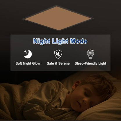 AIKVSXER 2x2 LED Flat Panel Light with Wireless Switch & App Control 6Pack | 50W 5500LM ,3000K-6500K,Night Light Mode,10-100% Dimmable,Recessed 2x2 LED Drop Ceiling Light for Office Home & Schools