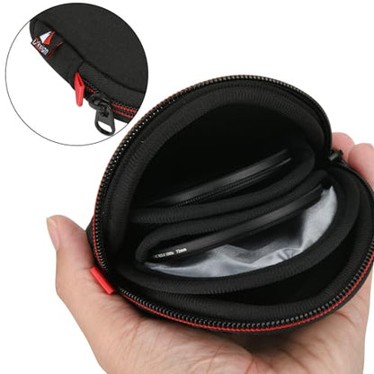 Camera Filters Case Bags for Round Filters Up to 62mm,Water-Resistant Fabric Design Lens Filter Pouch (Small)