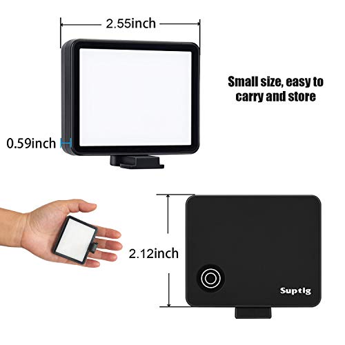 Suptig LED Video Light, Portable Photography Compatible for Gopro Mission 1 Pro, Gopro Hero 13, Hero 12,11,10,9,8,7,6,5,4,3,3+, DJI OSMO, AKASO, Sony DSLR Canon Camera Gopro Vlogging.
