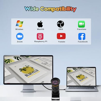 SVPRO HDMI USB Camera 4K 60fps USB3.0 Streaming Webcam with Zoom 5-50mm Telephoto Lens,10X Optical Zoom Industrial Microscope Camera H.264 Video Camera for Computer,Raspberry Pi,Monitor - color: Camera with 5-50mm Lens