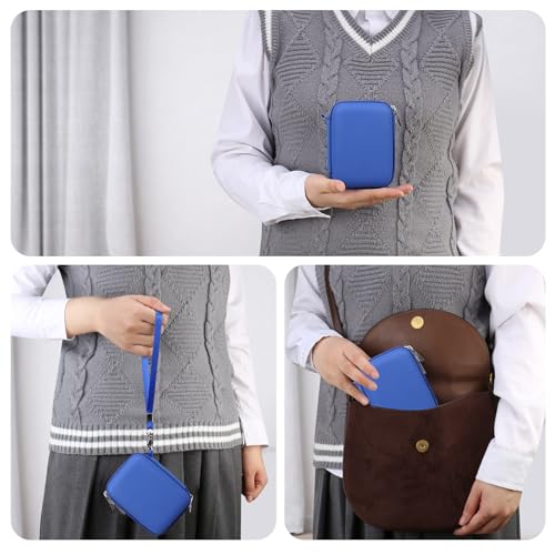 RAIALL Carrying Case for Canon PowerShot ELPH 360 HS A/IXY 650/ Canon IXUS 285 HS/Sony DSCW830/ CAMKORY/VAHOIALD Digital Camera, Vlogging Camera Travel Bag, Mesh Pocket for Batteries, Blue - color: Blue