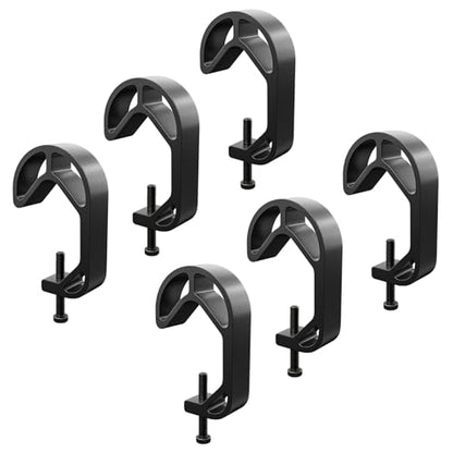 Shower Curtain Stopper Clip,Locking Clamp,Fastener,Fix The Curtain to Prevent It from Sliding,Limit Clip Suitable for Rods of All Diameters from 5/8 to 9/8 in (Black 6 pcs) - color: Black 6 Pcs