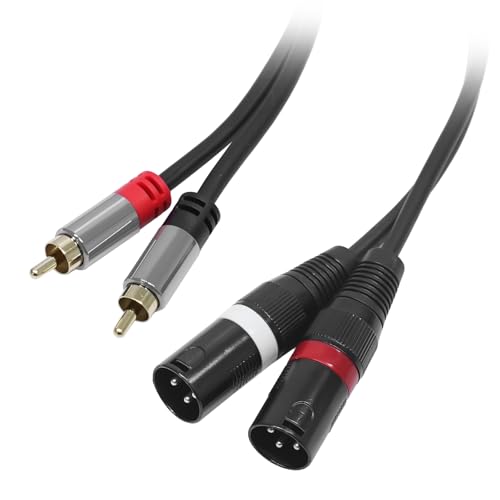 Cyberguys! RCA to XLR Cable, 2 XLR to RCA Bi-Directional Audio Cords, Shielded with OxygenFree Copper, Gold-Plated & Nickel-Plated Connectors, Compatible with Mixer Amplifier Speaker Sound Card, 6 FT