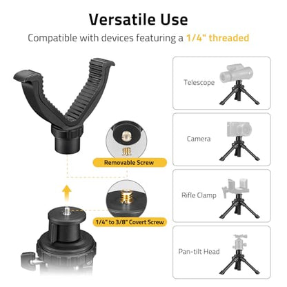 CVLIFE Shooting Rest Tripod - Adjustable Height, 360 Degree Rotation, V Yoke Stand - Portable Rifle Rest for Target Shooting, Hunting and Outdoor Activities - size: 7.5-15"