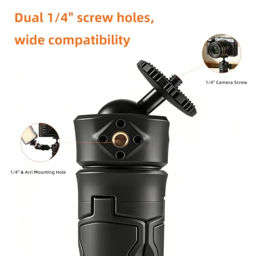 One-Click Mini Desktop Tripod for Camera, Phone & Action Cam, Adjustable Foldable Stand for Streaming, Zoom Meetings, Vlog Recording & Content Creation