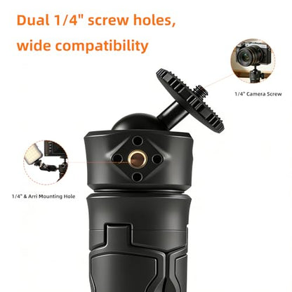 One-Click Mini Desktop Tripod for Camera, Phone & Action Cam, Adjustable Foldable Stand for Streaming, Zoom Meetings, Vlog Recording & Content Creation