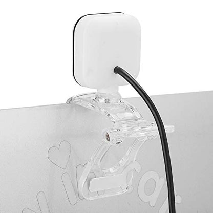 480P Computer Camera - PC Webcam with Transparent Clip - Built in Microphone - for Laptops and Desktop - for Video Calling, Conferencing, Gaming(White)
