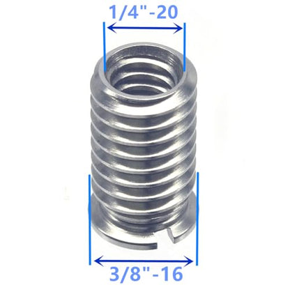 Stainless Steel 1/4"-20 Female to 3/8"-16 Male Convert Screw Adapter (4pcs, 16.5mm) - color: 4pcs, size: 16.5mm