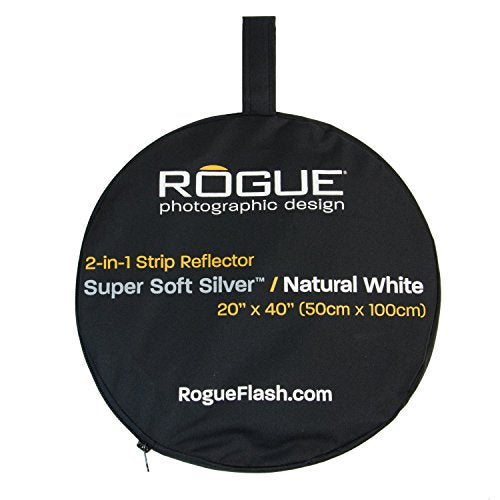 Rogue 2-in-1 Collapsible Reflector - Super Soft Silver / Natural White 20x40" | a softer more diffuse light than shiny silver reflectors - size: 20x40" Reflector
