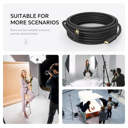 USB-C to USB-C Camera Connection Cable – for Fast Data Transfer and Live Preview for Canon R5/R8/R6 Sony A9 III/A1 II/A1/A9 II Nikon ZF/Z8/Z9 etc (32ft)