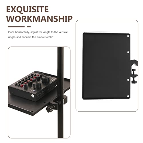 Vaguelly Microphone Stand Tray 2 Pieces Sound Card Tray Clamp- On Rack Mic Stand Shelf for Recording Live Streaming,Universal Universal Mic Microphone Stand ABS