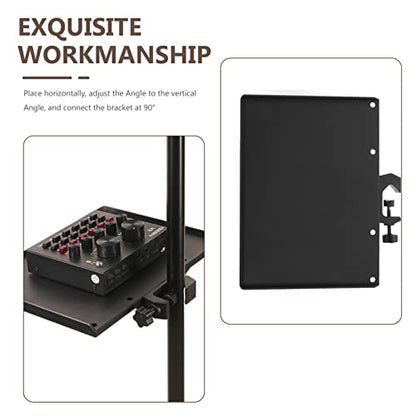 Vaguelly Microphone Stand Tray 2 Pieces Sound Card Tray Clamp- On Rack Mic Stand Shelf for Recording Live Streaming,Universal Universal Mic Microphone Stand ABS