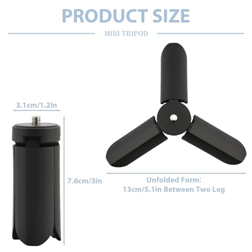 Mini Tripod for DJI OSMO Pocket 3/2 for Insta360 X5 X3 X4 Universal 1/4" Screw Portable Stand Mount Vlog Camera Desktop Tabletop Projector
