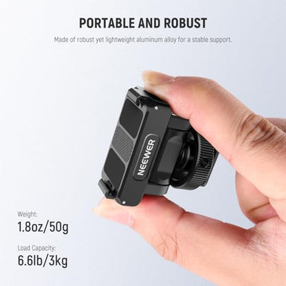 NEEWER Magnetic Mount Adapter Compatible with DJI Osmo Action 5 Pro/4/3, Upgraded Metal Quick Release Action Camera Mount Vlogging Accessories - style: AC012 w/Cleaning Cloth
