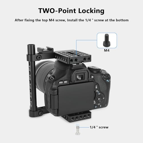 CAMVATE DSLR Camera Cage Top Handle Wood Grip Compatible for Sony Panasonnic