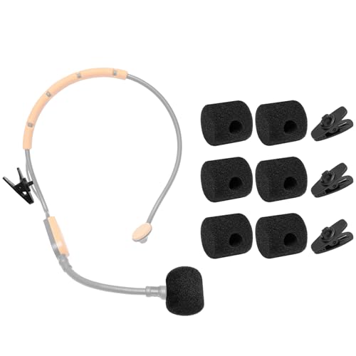 6 Pcs SM31 Mic Covers + 3 Clips Compatible with Shure SM31 PGA31 Microphone, RK379 RK377 Fitness Headset, Accessory Kit for Microphone Windscreens Pop Filters, Black - color: Black