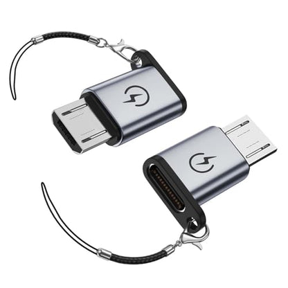 USB C to Micro USB Adapter, Supports 18W Fast Charging, Used for USB C Female to Micro Male Adapter (2 Sets), Cannot be Used for Earphone Audio Playback - color: grey-2