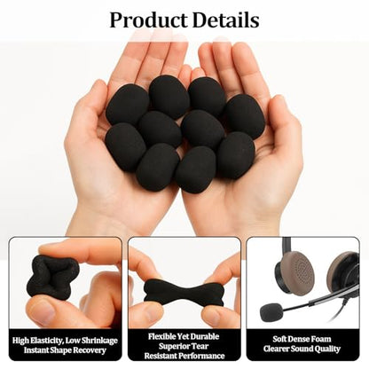 40 Pcs Lapel Microphone Windscreen,Headset Windscreen, Mic Foam Covers Lavalier Microphone Windscreen - size: 40 PCS