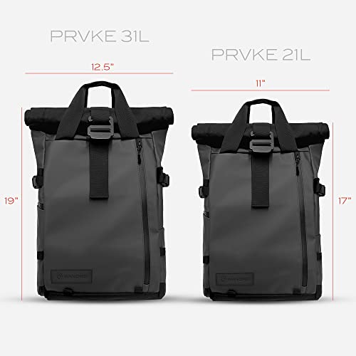 WANDRD PRVKE 31L Photography Bundle: Weather-Resistant Travel & Camera Backpack with Laptop Sleeve, Quick Side Access, Clamshell Opening – Ideal Photography & Travel Bag (Black) - color: Black, size: PRVKE 31L, style: Photography Bundle