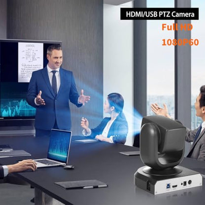 PTZ Camera with 20X Optical Zoom Full HD 1080P60fps HDMI Camera for Conference Rooms, Church Events, Streaming & Video Calls | Compatible with Zoom, Skype, OBS | Easy Setup - style: 20X 1080P HDMI/USB3.0