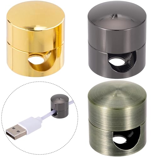 SmallCat 3 Sets Charger Holders for Cords, Gold/Silver/Antique Copper Adjustable Cable Anchor Holders, Adhesive Metal Cord Clips, Cable Management Wire Organizers for Desk, Office, Nightstand - color: Gold, Silver, Antique Copper, size: 3 Sets