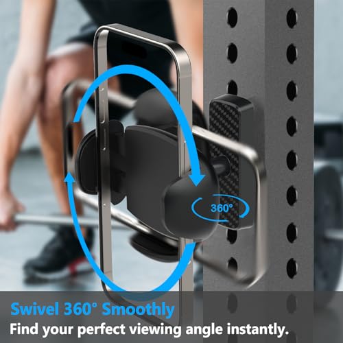TONDA Gym Magnetic Phone Holder【Strong Magnets】 360 Adjustable Magnetic Phone Mount, Phone Tripod Holder Gym Accessories for Women Men Workout Essentials for 4-7" Smartphones