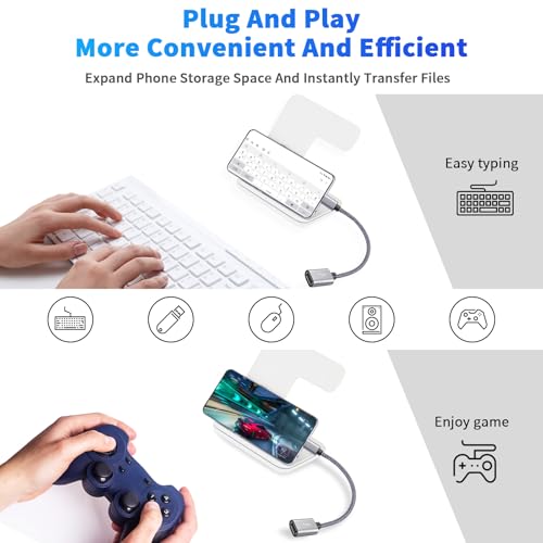 USB to Micro USB Adapter 2 Pack, Unidirectional Micro USB Male to USB Female 2.0 OTG On-The-Go Cable Converter, Nylon Braided, Aluminum Shells for S7 LG, Flash Drive, Mouse, Keyboard, Game Controller - color: 2 Pack, size: Micro USB Male to USB A Female