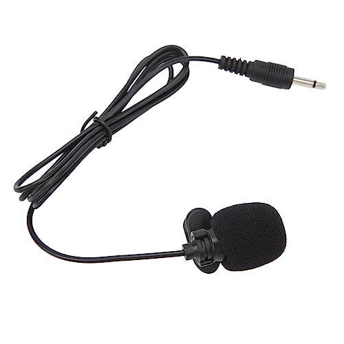 Wired Lavalier Microphone, Noise Reduction Mini Portable Omnidirectional Condenser Mic with Windproof Sponge and, for Interviews Meetings Podcasts Recording