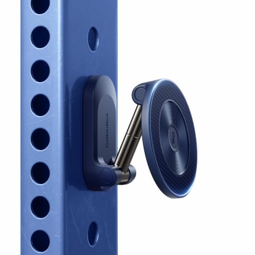 GolbinBox Magnetic Gym Phone Holder for MagSafe, All Metal Dual-Magnet Mount for iPhone and Android, 360° Adjustable Tri-Axis, Gym Essentials for Bodybuilder Men Women Recording Fitness Exercise,Blue - color: Blue