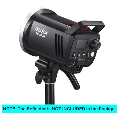 Godox MS300V 300Ws GN58 Compact Studio Strobe Flash Bowens Mount Monolight | LED Modeling Lamp, 2.4G Wireless, 0.1-1.8S Recycle Time, Flash Light for Studio,Portrait,Commerce Photography(MS300 Upgraded)