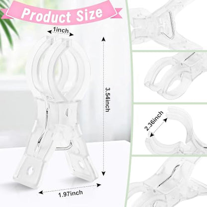 20 Pack Balloon Arch Clips, 3.5 Inch Heavy Duty Transparent Spring Clamps for Balloon Arch Kit, Clear Plastic Clips for Birthday Party Wedding Backdrop Decor, Photography Studio and Crafts (Clear)