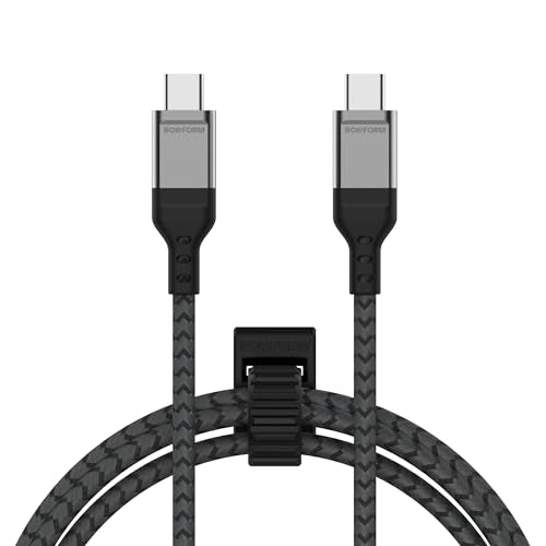 ROKFORM PowerTrip 100W USB-C Charging Cable, 2m (6.6 ft) | Braided Cable, Integrated Cable Tie, 5,000 Bend Tested, Reinforced Aluminum, Kevlar and TPU - size: 6.6ft