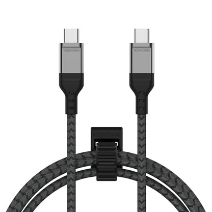 ROKFORM PowerTrip 100W USB-C Charging Cable, 2m (6.6 ft) | Braided Cable, Integrated Cable Tie, 5,000 Bend Tested, Reinforced Aluminum, Kevlar and TPU - size: 6.6ft