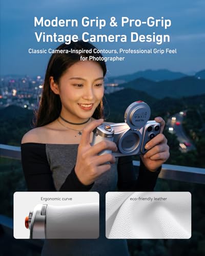 TELESIN Pro Shot Imaging Grip + Beauty Selfie Flash Light Bundle Kit | DSLR Style Feel, Ergonomic Grip, Strong Magnetic Hold | MagSafe Creator Kit for iPhone & Android | for Selfie, YouTube, Zoom Call - color: Pro Shot Imaging Grip Combo