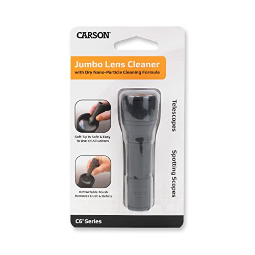 Carson C6 Series Reusable Jumbo Lens Cleaner with Dry Nano Particle Cleaning Formula with 19.75mm Round Tip and Retractable Brush (CS-45) | Reusable Cleaner with Retractable Soft Brush - Great For Optics, Camera Lenses and Screen Cleaning (CS-45) - style: