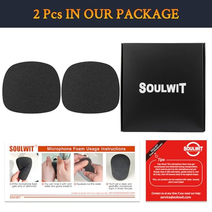 SOULWIT 2Pcs Pop Filter for RØDE(Rode) NT1 Series(Gen 1/2/3/4/5/Signature)/NT1-A, Protective Mic Cover Windscreen Foam - Black